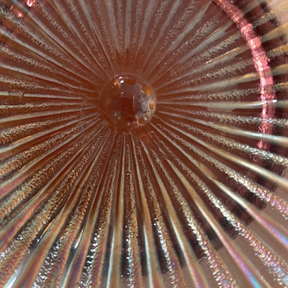 Antique Signed Northwood Stippled Rays Amethyst Carnival Glass Ruffled Bowl - Picture 4 of 10